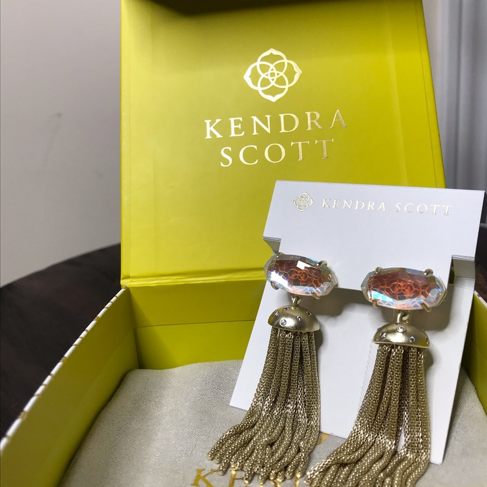 NWT Kendra Scott 14K Gold Plate Dichroic Freya’s - Picture 4 of 11